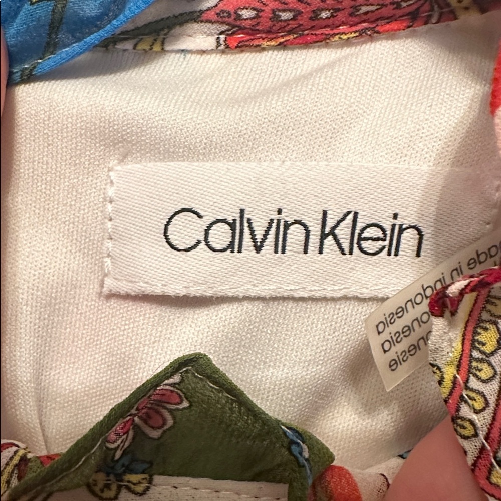 Calvin Klein Multicolor Patchwork Maxi Dress - Blue, White & Red - Picture 2 of 3